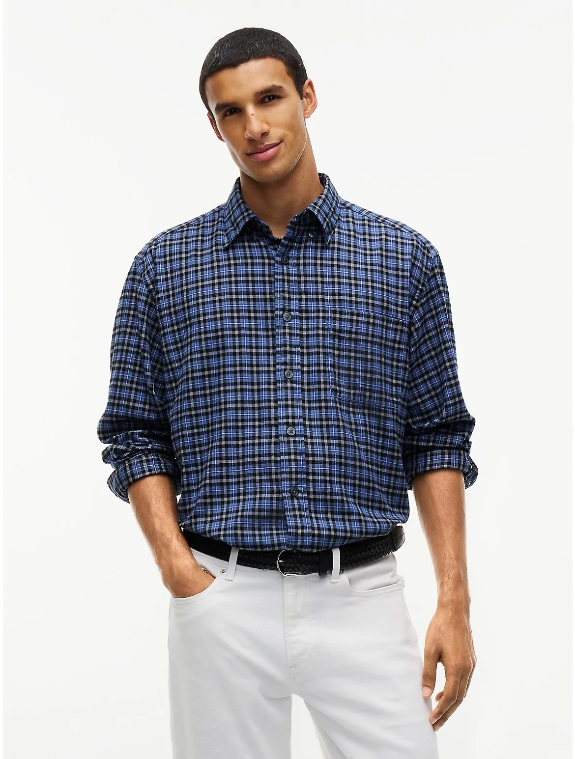 Relaxed Fit Tartan Flannel Shirt by Tommy Hilfiger