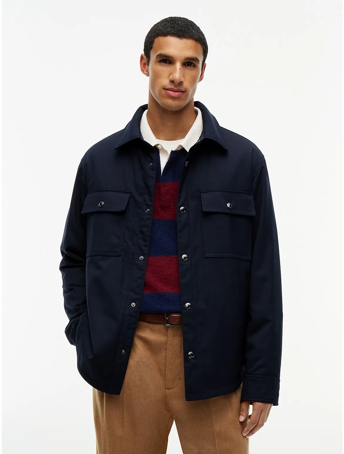 New York Label Mixed-Media Reversible Overshirt by Tommy Hilfiger