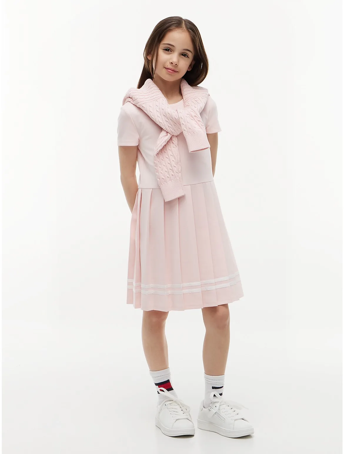 Short-Sleeve Ponte Skater Dress by Tommy Hilfiger
