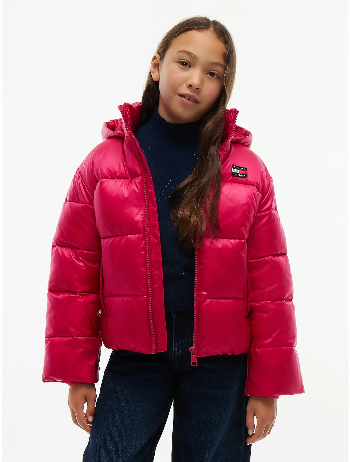 Shiny Hooded Puffer Jacket by Tommy Hilfiger