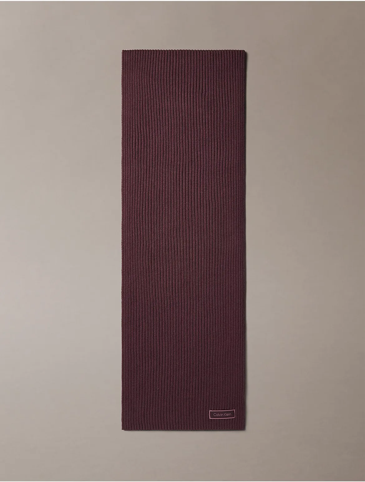 Logo Patch Rib Scarf by Calvin Klein