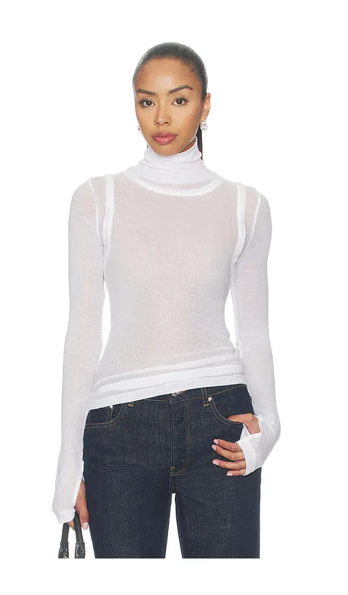 Layer Long Sleeve Neck Sheer