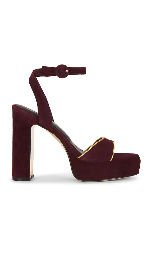 Essie Sandal in Deep Port Suede by L'AGENCE