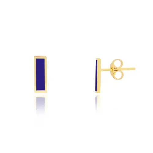 Lapis Bar Stud Earrings by The Lovery Fine Jewelry