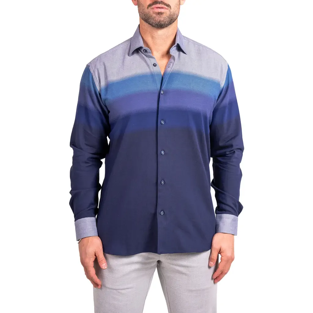 Fibonacci Ascension Contemporary Fit Button-Up Shirt by Maceoo