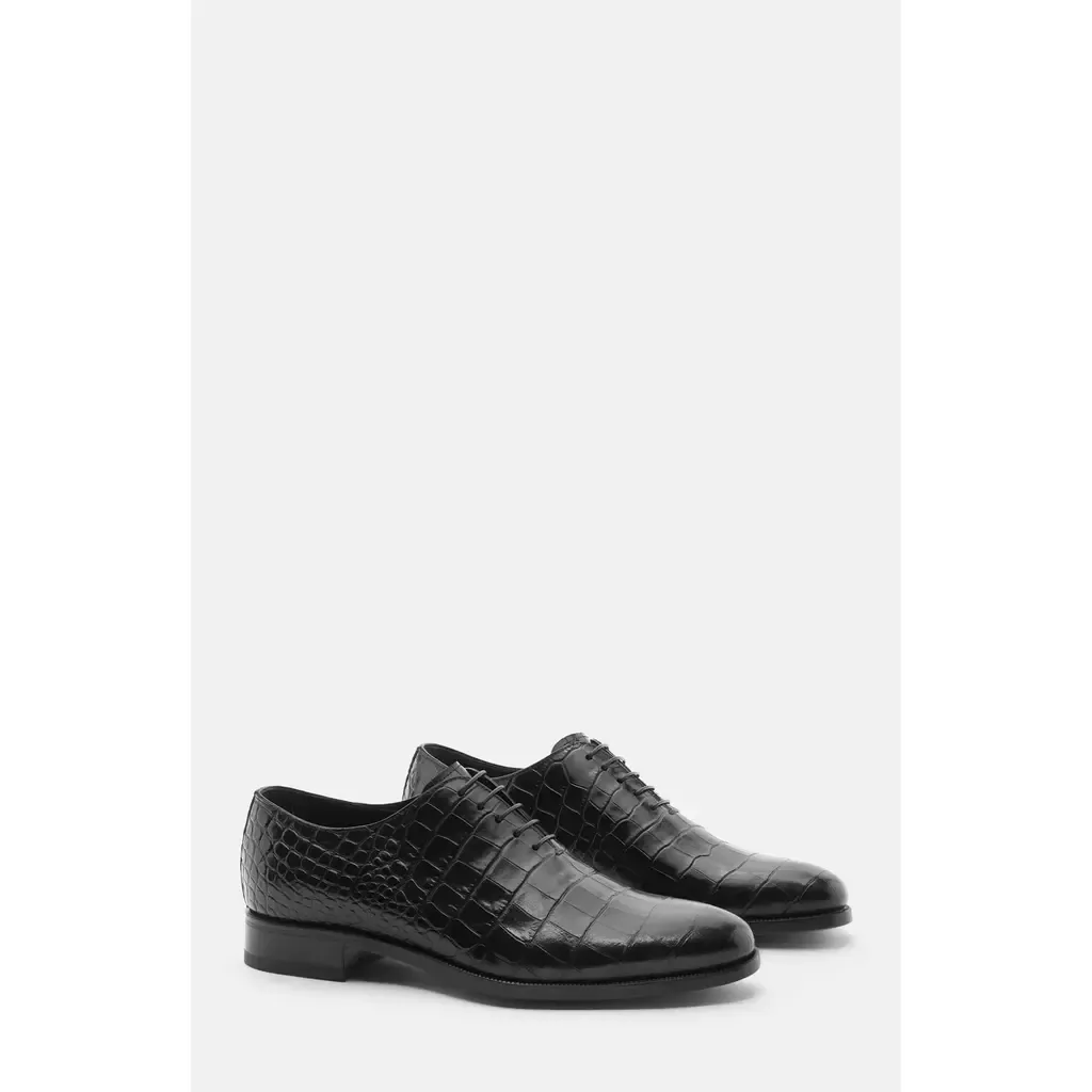 Ignazio Oxfords in Croco-Printed Calf by SCAROSSO