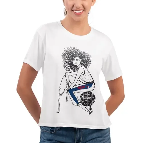 Philadelphia 76ers Play the Ball Cropped T-Shirt by G-III 4HER BY CARL BANKS