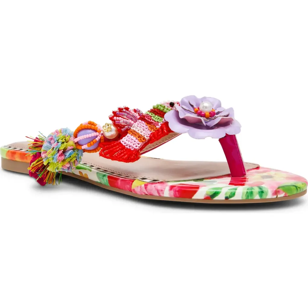 Doloris Bead & Sequin Flip Flop by Betsey Johnson