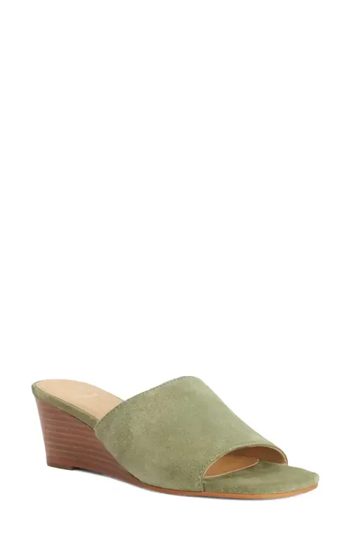 Kaydee Wedge Slide Sandal in Sage Suede by Dune London