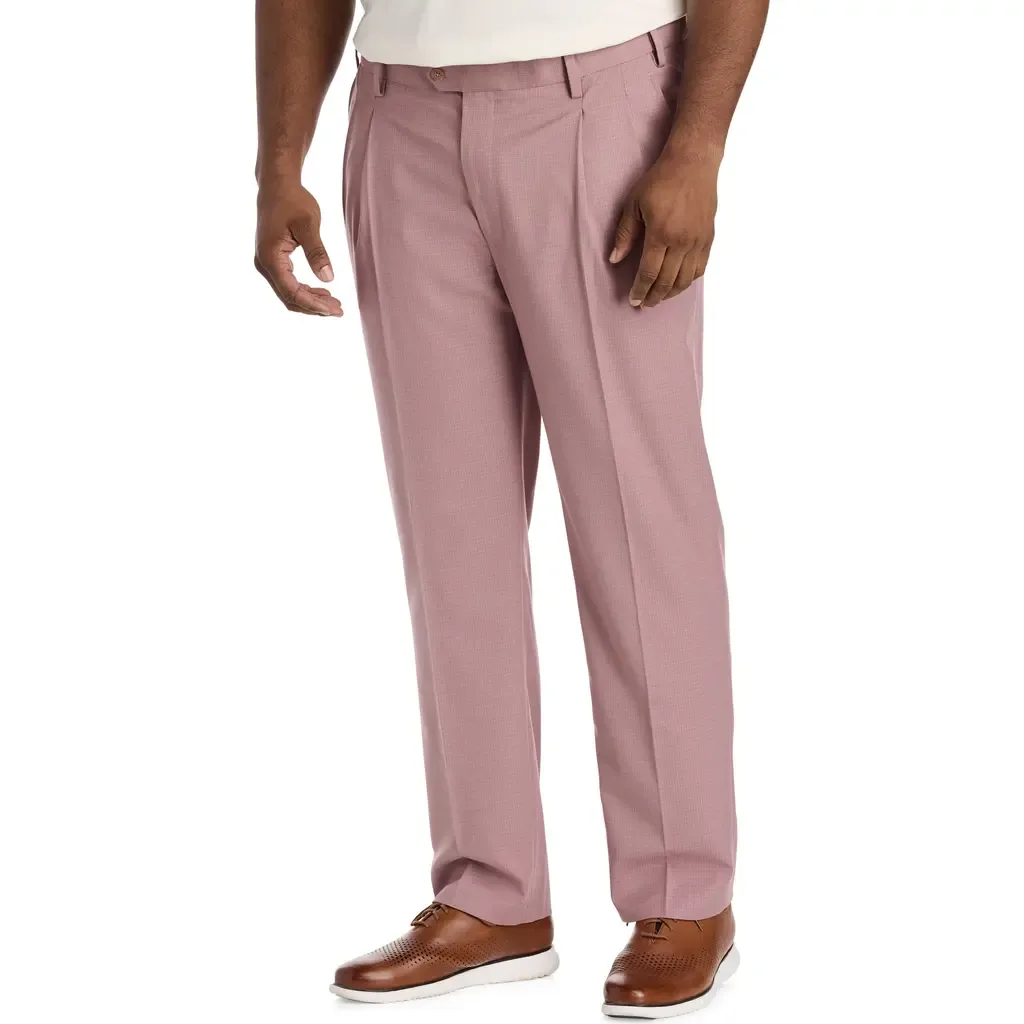 Waist-Relaxer Pleated Dress Pants by Oak Hill by DXL