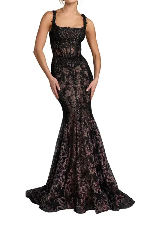 Embellished Mesh Sleeveless Trumpet Gown by Mac Duggal