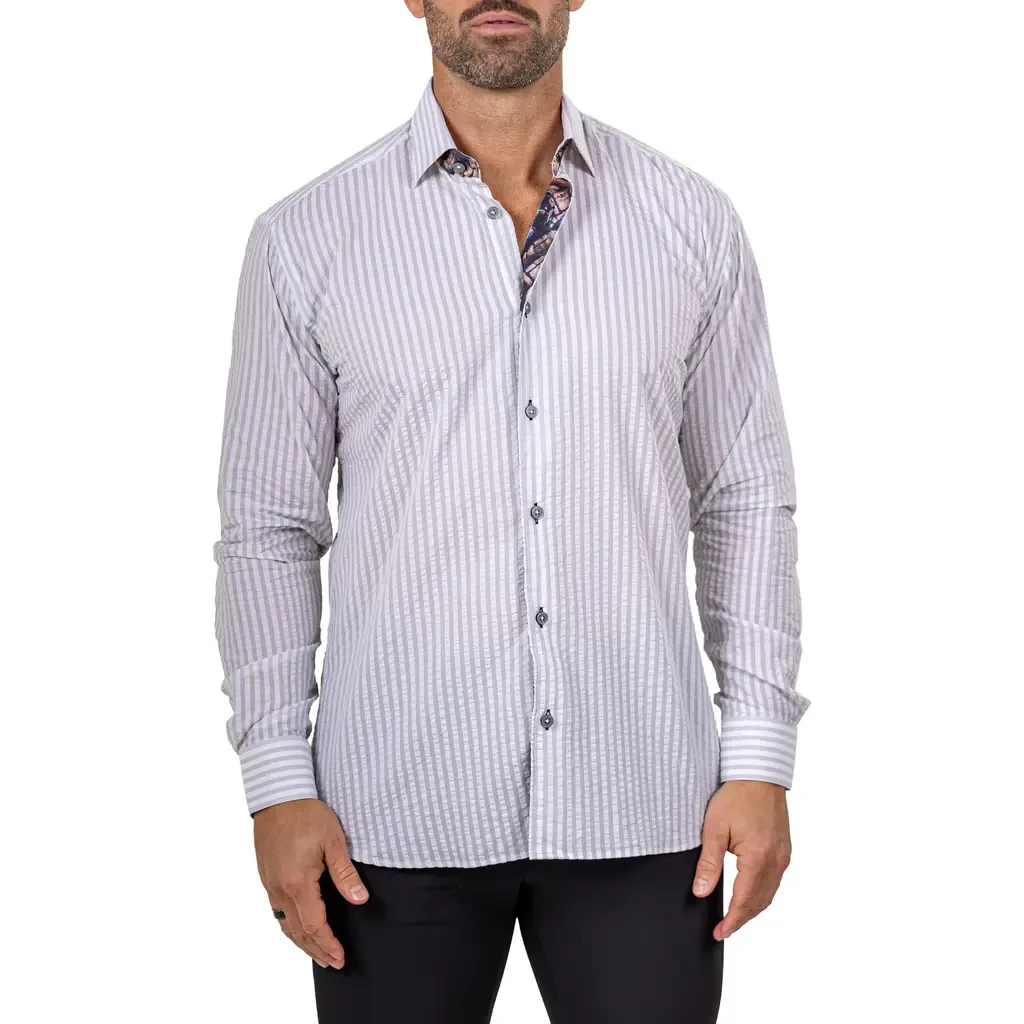 Fibonacci Marthy Contemporary Fit Button-Up Shirt by Maceoo