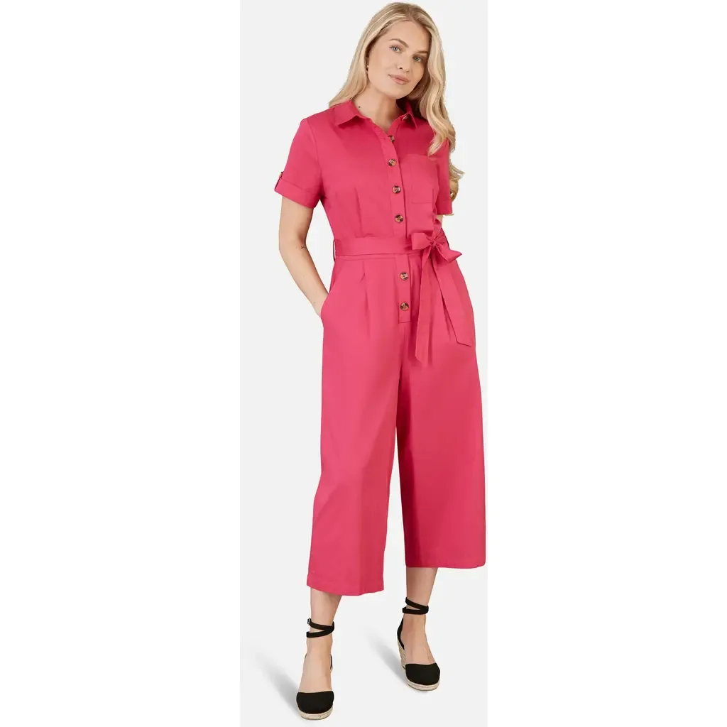 Button Up Utility Style Jumpsuit by Yumi