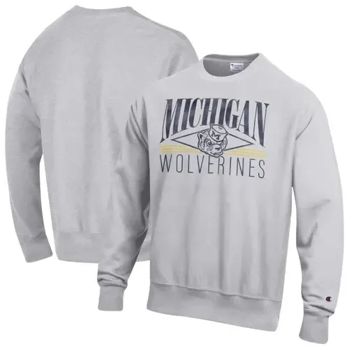 Champion Gray Michigan Wolverines Reverse Weave Fleece Sweatshirt by Champion