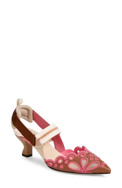 Colibrì Embroidered Slingback Pump by Fendi