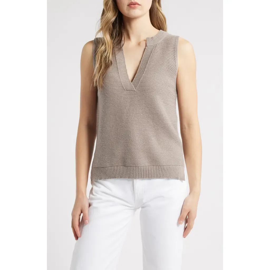 Lillian Relaxed Rib Sweater Tank by 525 America