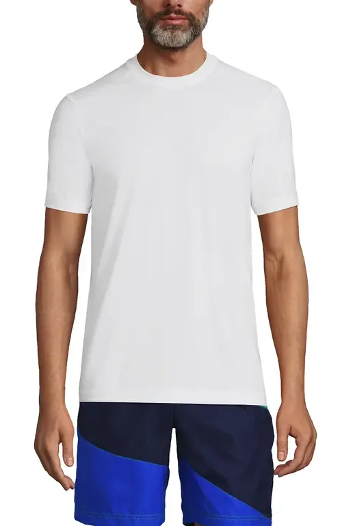 Short Sleeve Swim Tee Rash Guard by Lands' End