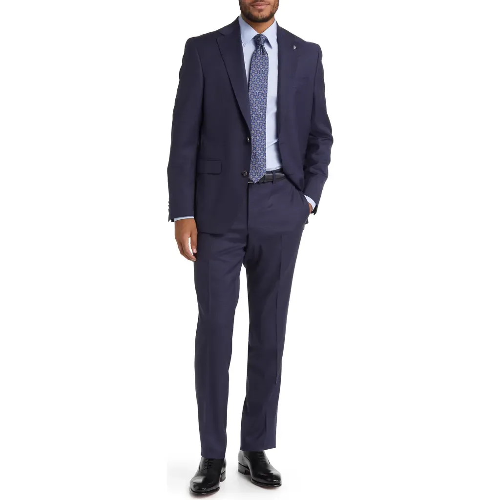 Esprit Navy Slub Wool Suit by Jack Victor