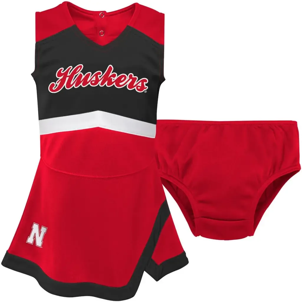 Nebraska Huskers Cheer Captain Dress & Bloomers Two-Piece Set by Outerstuff