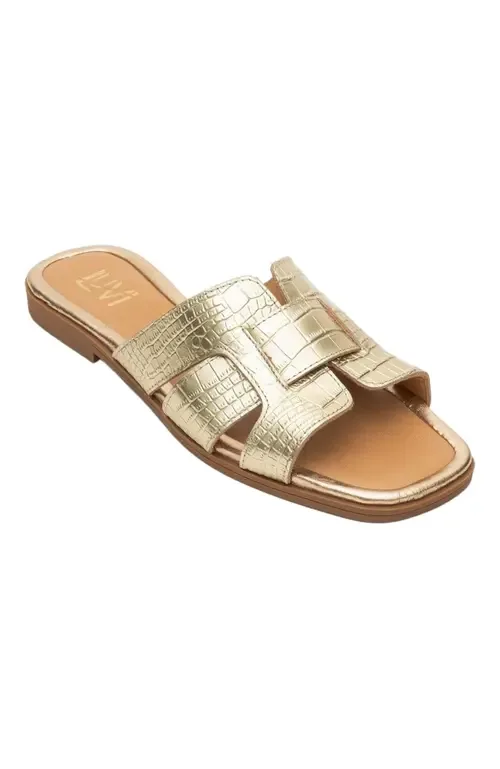 Notre Leather Flat Sandals by Forever & Always Shoes