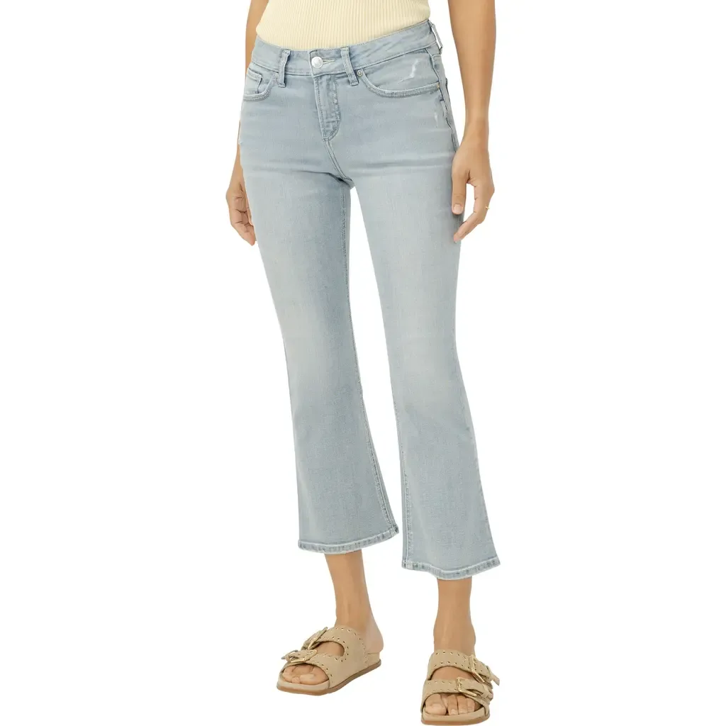 Suki Curvy Raw Hem Kick Flare Jeans by Silver Jeans Co.