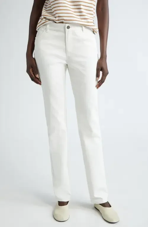 Thompson Waxed Denim Slim Leg Jeans by Lafayette 148 New York