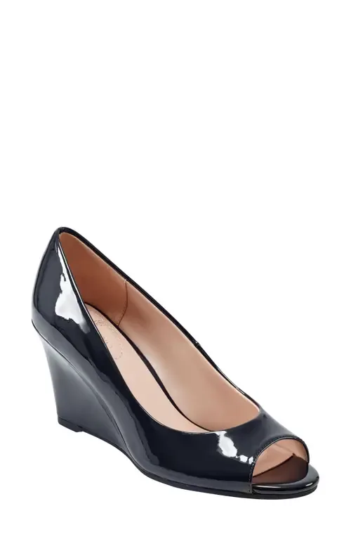 Tuff Love Peep Toe Patent Wedge Pump by Bandolino