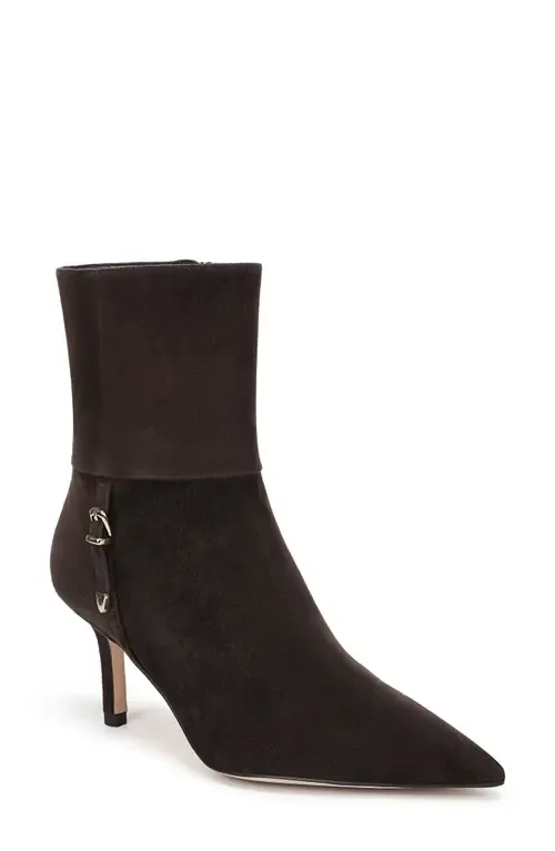 Tamra Pointed Toe Bootie in Coffee Suede by Favorite Daughter