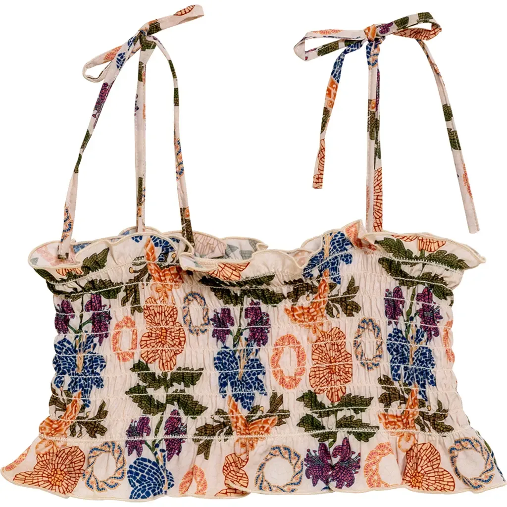 Giselle Fiore Smocked Crop Top by Agua Bendita