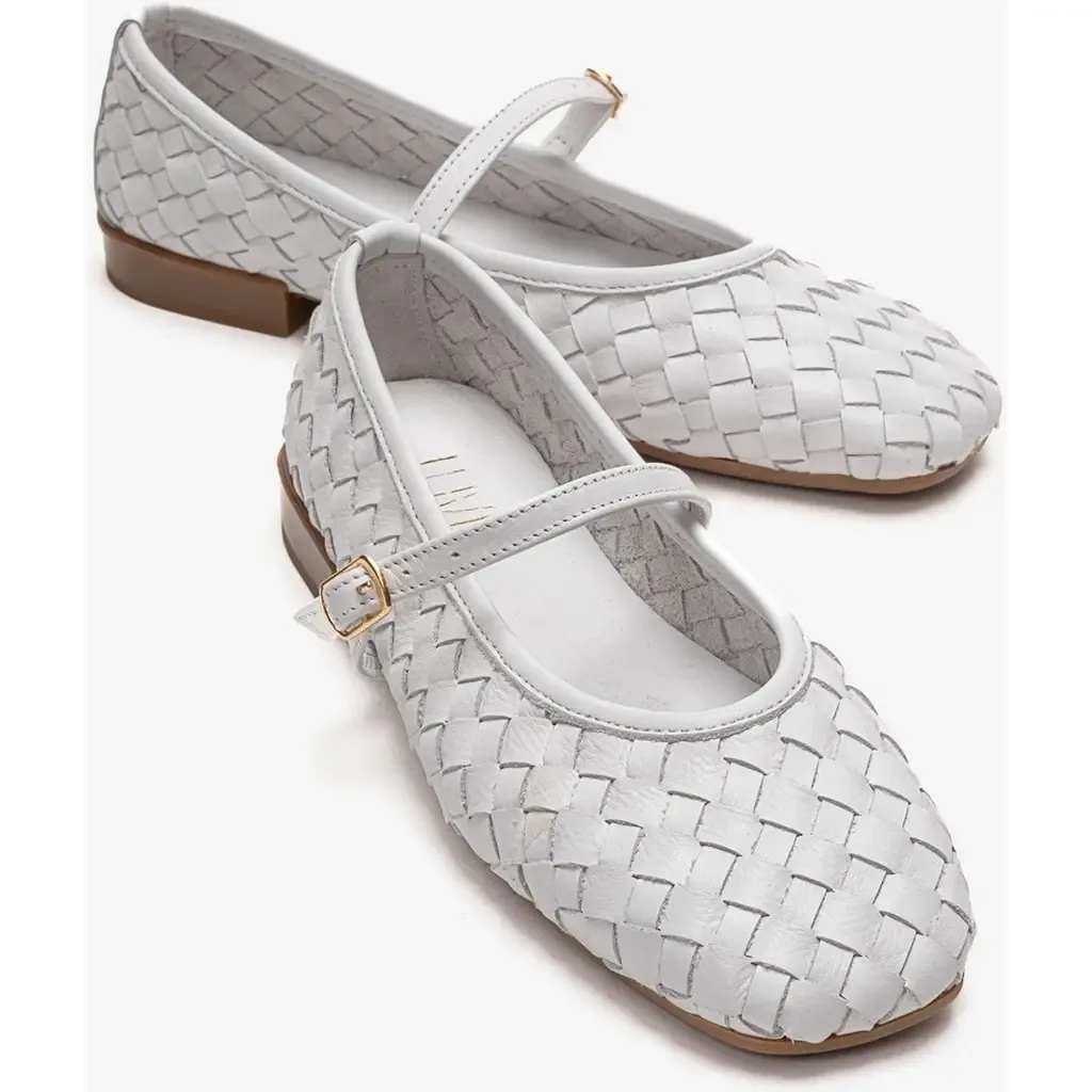 Yevora Leather Woven Strap Ballet Flat by Forever & Always Shoes