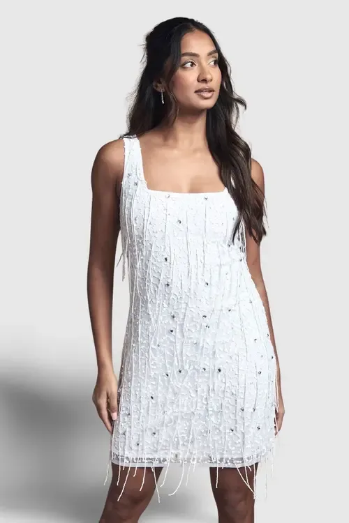 Sequin Fringe Bridal Mini Dress by Coast