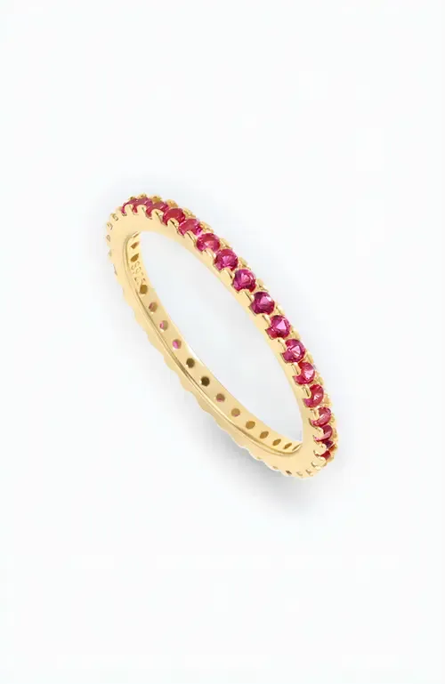 July Birthstone Eternity Stacking Ring in 18K Gold Over Sterling Silver