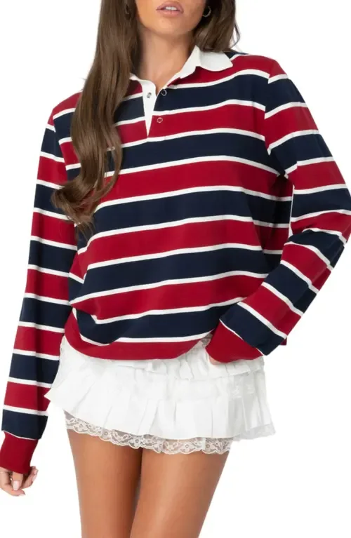 Hanna Stripe Rugby Shirt by EDIKTED