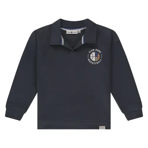 Basketball Emblem Polo Sweatshirt by Stains and Stories by Babyface