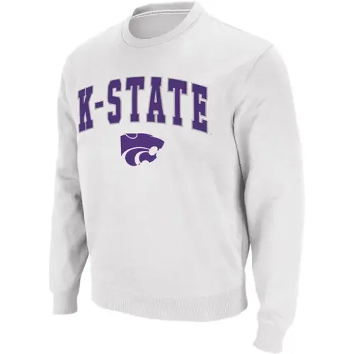 Colosseum White Kansas State Wildcats Arch & Logo Crew Neck Sweatshirt by COLOSSEUM