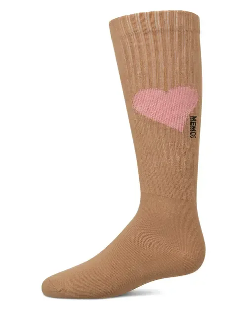 Single Heart Logo Knee High Socks by MeMoi