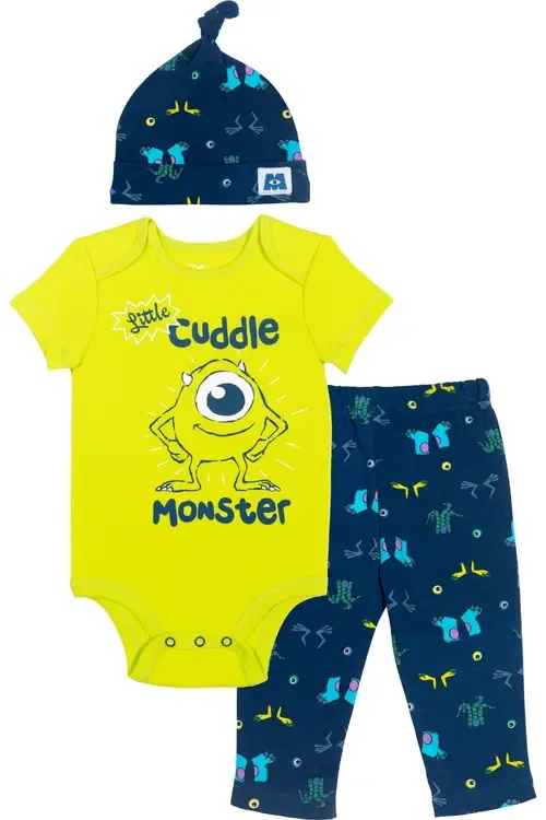 Pixar New Baby 3-Piece Bodysuit Pants and Hat Set by Disney
