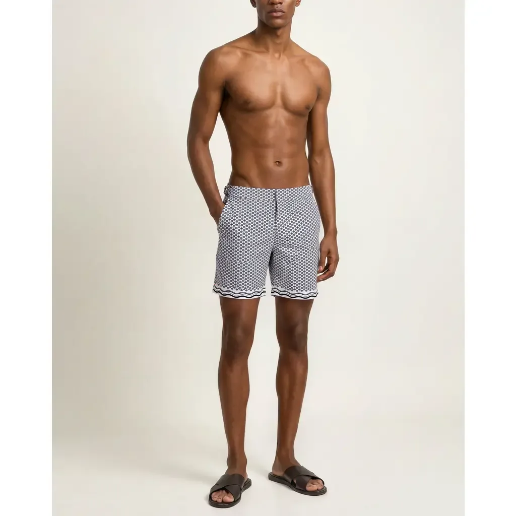 Bulldog Mid-Length Ocra Printed Swim Shorts