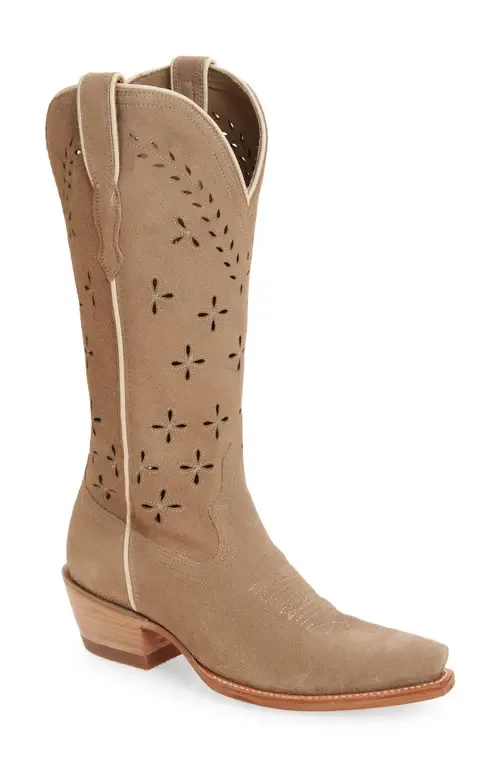 The Annie Eyelet Suede Western Boot by Tecovas