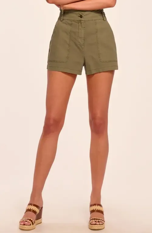 Hilary Stretch Cotton Canvas Shorts by Ramy Brook