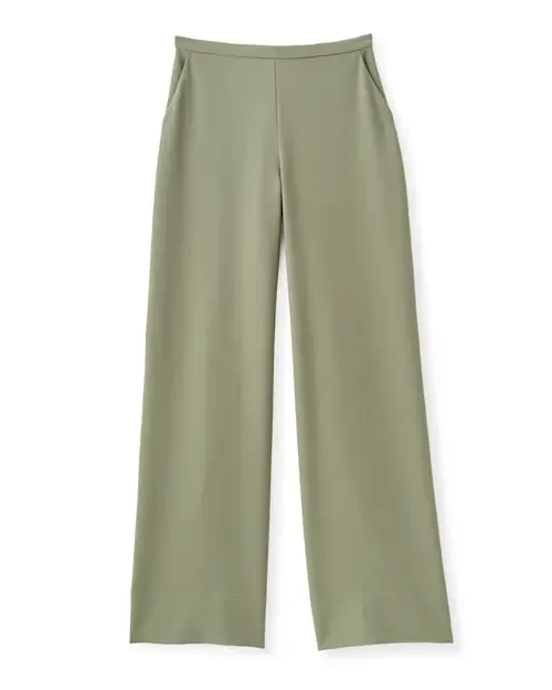Olivia Pebbled Crepe Pant by Cartolina