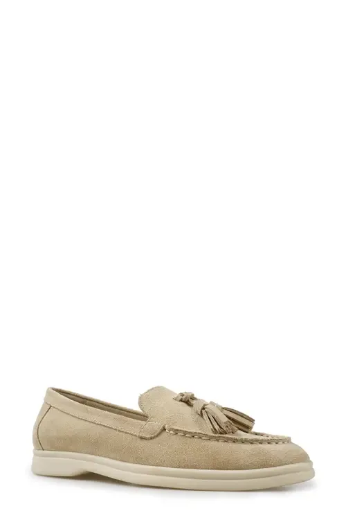 Plymouth Tassel Loafer in Taupe Suede