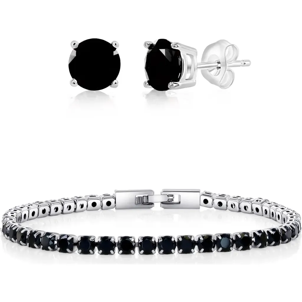 Tennis Bracelet and Earrings Set by Donatello Gian