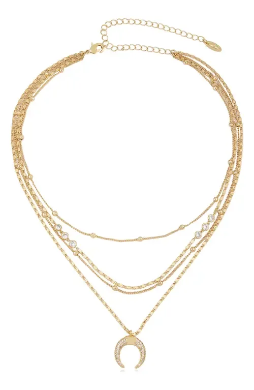 Crescent Horn Multistrand Pendant Necklace by Ettika