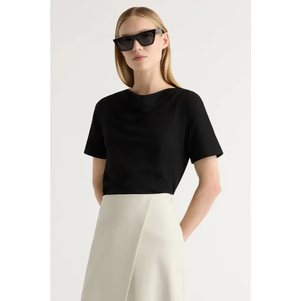 Kendra Organic Cotton Cowl-Neck Tee by Modern Citizen