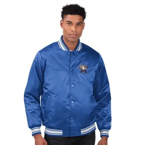 Starter Royal 2025 NBA All-Star Game Satin Full-Snap Varsity Jacket by STARTER