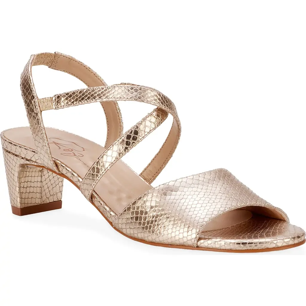 Liza Slingback Sandal in Gold Snake Print Leather