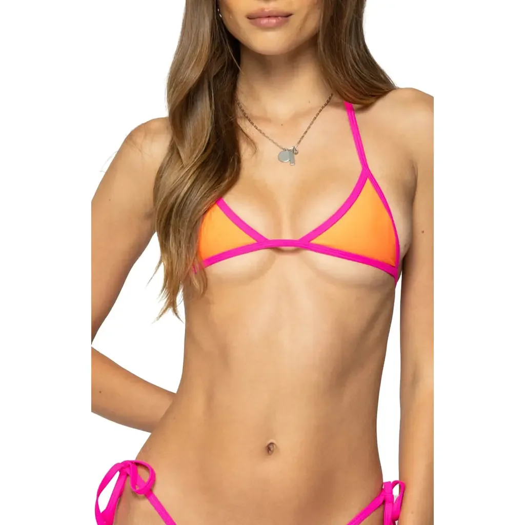 Contrast Micro Triangle Bikini Top by EDIKTED