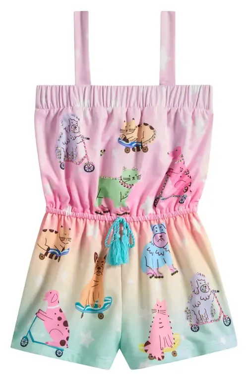 Dogs & Cats Print Romper by Truly Me