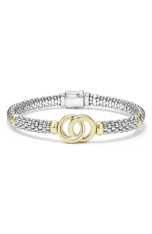 Signature Caviar Interlock Rope Bracelet in Silver/Gold by LAGOS